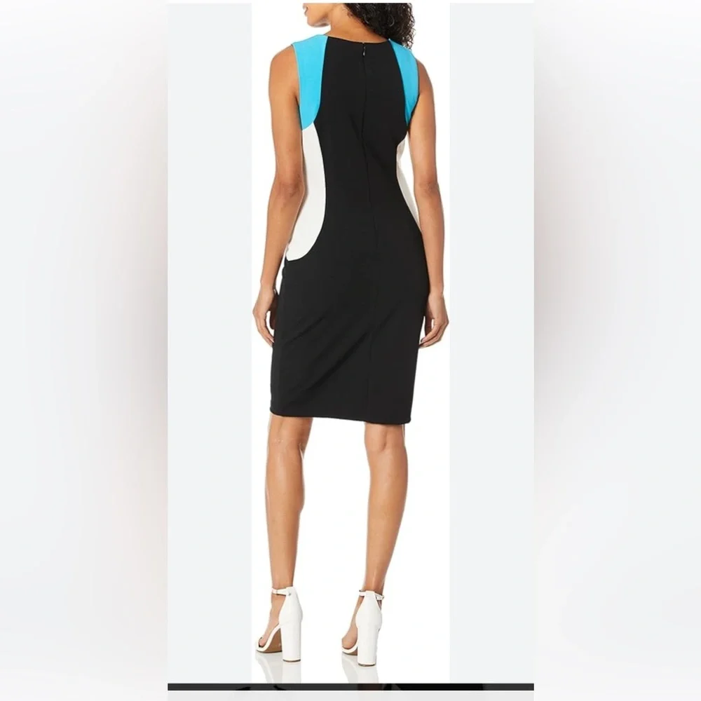 Calvin Klein Color Block Sleeveless Shift Dress Sz.10 - Picture 3 of 10